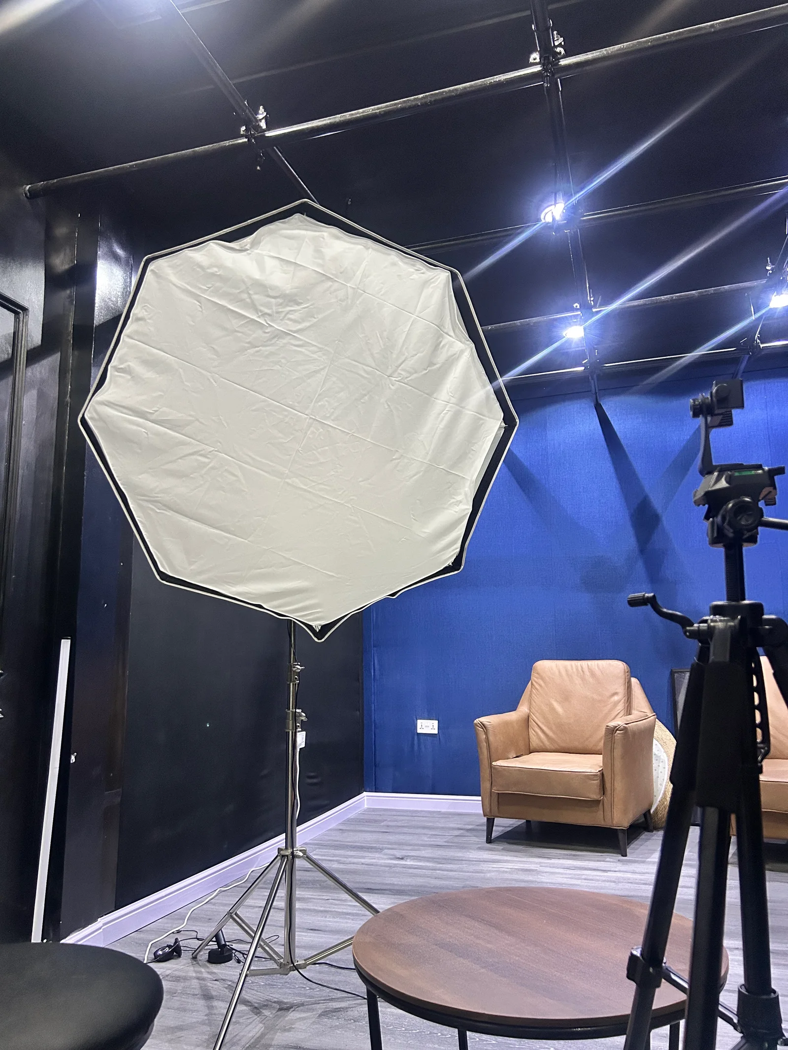 The podcast recording set at ROJ Content Hub